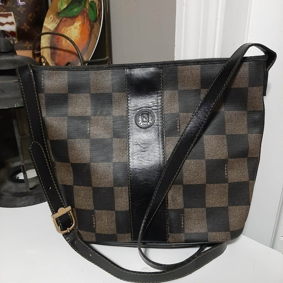 Fendi Handbags - FENDI Vintage/Retired 1994 Pequin Daimer Shoulderbag